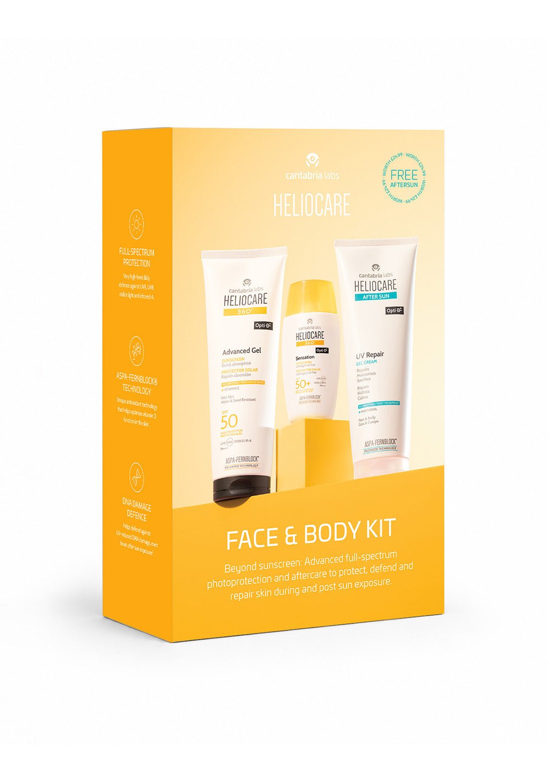 MainImage-Heliocare-Face_BodyKit-ProductImage-1100x1530-1.jpg Heliocare Family Kit Ultra Gel 50ml+360 Ped.stick 25G - Image 1
